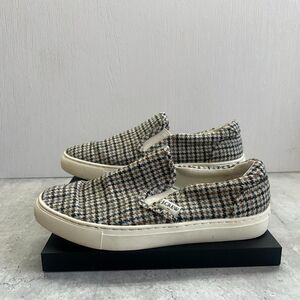 JCrew CA772 Plaid Dusty Houndstooth Road Trip Slip On Sneakers Womens Size 6.5